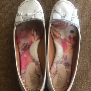 Born White Leather Flats